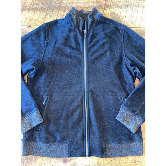 Mens Tommy Bahama Charcoal Gray Heathered Full Zip‎ Cotton Sweatshirt Jacket XL - Picture 1 of 7